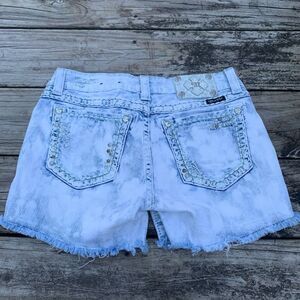 Miss Me Light Wash Acid Women’s Embellished Denim Shorts